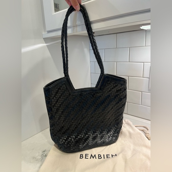 Bembien Black Woven Tote Bag - Picture 1 of 7